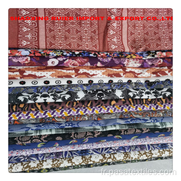 Textiles en tissu imprimé en mousseline de soie douce et élégante